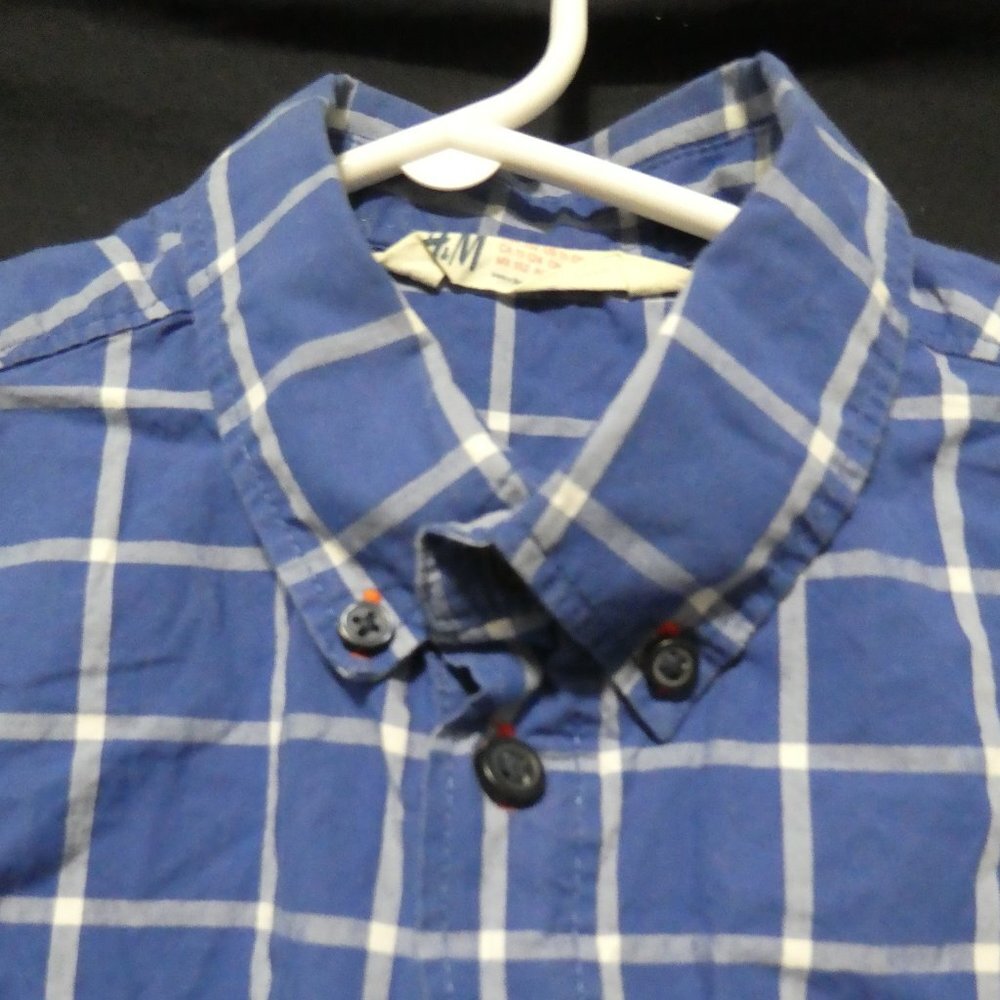 H&M, 11-12 years, plaid button down, casual shirt